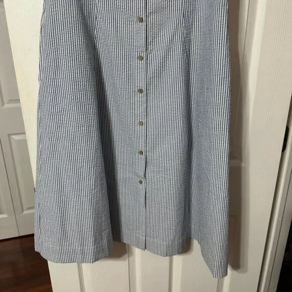 NWT Anne Klein Seersucker Sleeveless Shirt Dress - Picture 3 of 16
